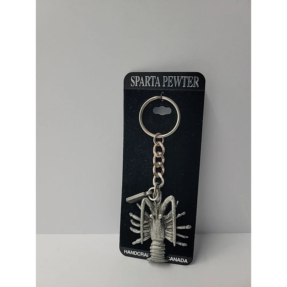 New Sparta Pewter Lobster Keychain Handcrafted Nautical Souvenir
